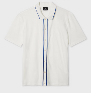 ZEBRA BUTTON FRONT POLO-WHITE ZEBRA BUTTON FRONT POLO-WHITE