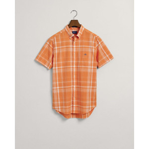 SS COTTON LINEN CHECK-ORANGE SS COTTON LINEN CHECK-ORANGE