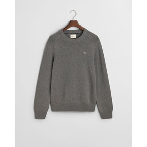 COTTON SADDLE C-NECK-DK GREY MEL