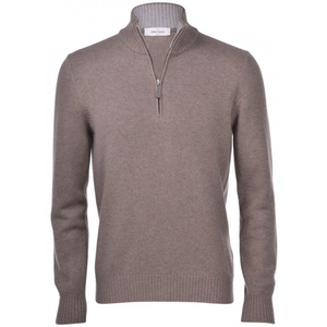 MOCK ZIP-TAUPE MOCK ZIP-TAUPE