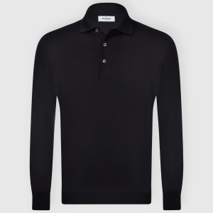 MERINO POLOSHIRT-BLACK