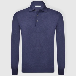 MERINO POLOSHIRT-BLUE