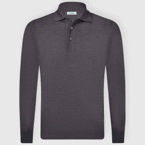 MERINO POLOSHIRT-CHARCOAL