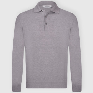 MERINO POLOSHIRT-LIGHT GREY