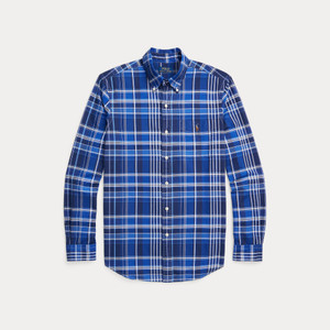 CUSTOM FIT PLAID OXFORD SHIRT-BLUE MULTI CUSTOM FIT PLAID OXFORD SHIRT-BLUE MULTI