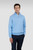 COTTON SWEATER WITH CONTRASTING LINEN DETAILS-LIGHT BLUE