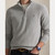 MESH-KNIT COTTON QUARTER-ZIP SWEATER -LT GREY HTR