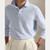 CUSTOM SLIM FIT STRETCH OXFORD MESH POLO -BLUE