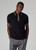 CONTRAST TIPPING ZIP POLO-BLACK