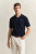 Model wearing of Evening Blue GANT Textured Cotton Polo Sweater