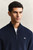 Close up of Evening Blue GANT Textured Cotton Half-Zip Sweater