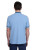 Back of Sandbanks Gradient Rib Polo in dusty blue