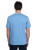TRI-COLOUR NECK T-SHIRT-DUSTY BLUE
