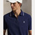 STRETCH MESH TIPPED ZIP POLO-NAVY