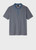 TEXTURED COTTON ZIP POLO-BLUE