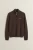 SUPERFINE LAMBSWOOL HALF ZIP-BROWN MEL