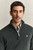 SUPERFINE LAMBSWOOL HALF ZIP-GREEN