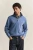 SACKER RIB HALF ZIP-BLUE