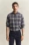CHECKED POPLIN SHIRT- MIST TAUPE