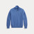 MESH KNIT ¼ ZIP SWEATER-BLUE