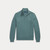 MESH KNIT ¼ ZIP SWEATER-TURQUOISE