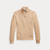 MESH KNIT QUARTER ZIP SWEATER-TAN MELAGNE