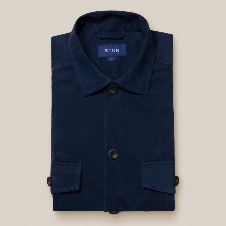 TWILL BRUSHED OVERSHIRT-NAVY