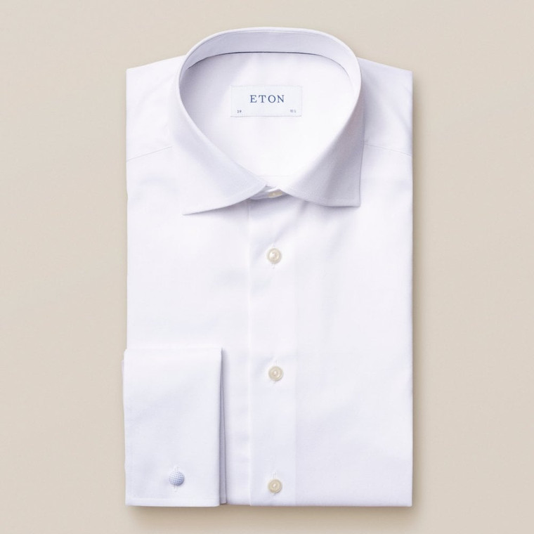 CONTEMPORARY FIT - FRENCH CUFF SIGNATURE TWILL SHIRT-WHITE