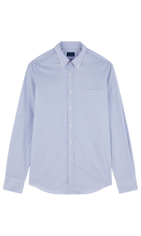 CHECKED SHIRT-BEIGE/BLUE/WHITE