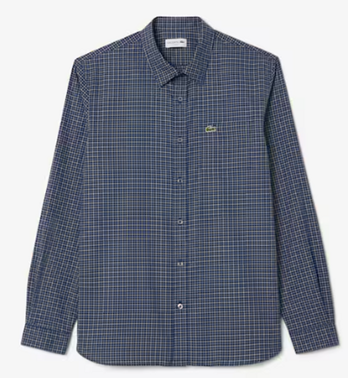 Plaid shirt-NAVY/WHITE