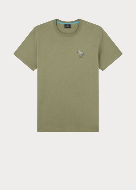 SIMPLE ZEBRA T-SHIRT-WASHED GREEN