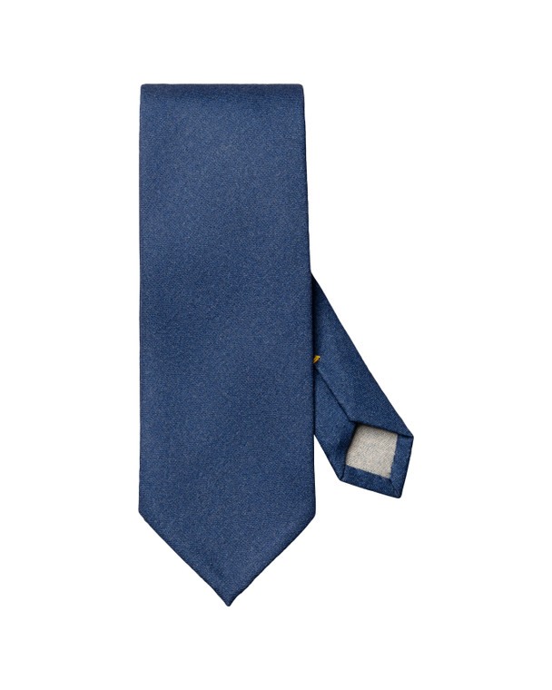 SOLID WOOL FLANNEL TIE-DARK BLUE