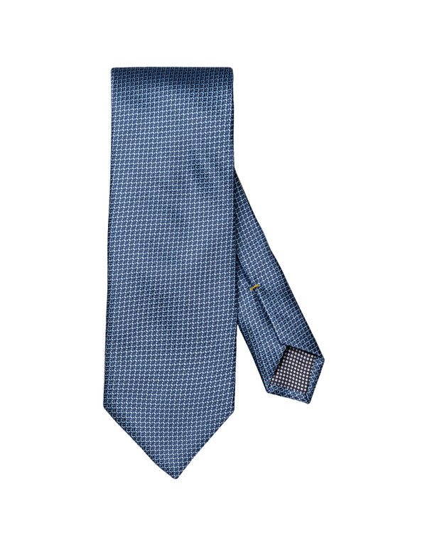 GEOMETRIC-WOVEN TIE-MID BLUE
