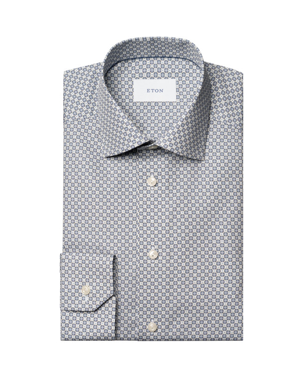 MEDALLION SIGNATURE TWILL SHIRT-MID BLUE