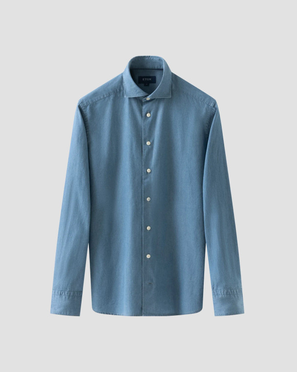 LIGHT WEIGHT DENIM SHIRT-BLUE