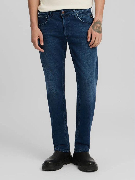 Front of Replay Dark Blue Touch Grover Denim Jeans