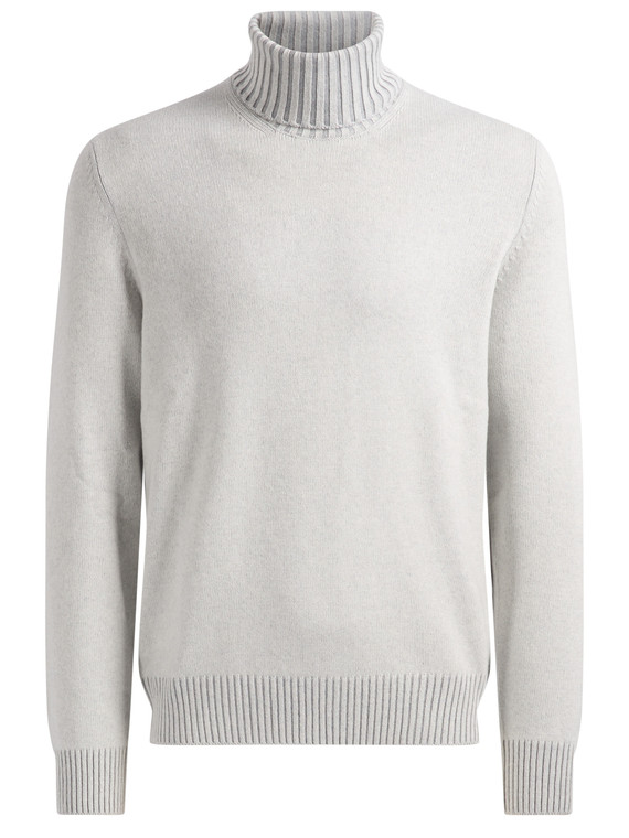 ROLL- NECK WITH CASHEMERE-LIGHT GREY