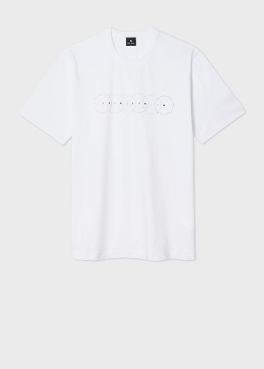 MULTI CIRCLES PRINT T-SHIRT-WHITE