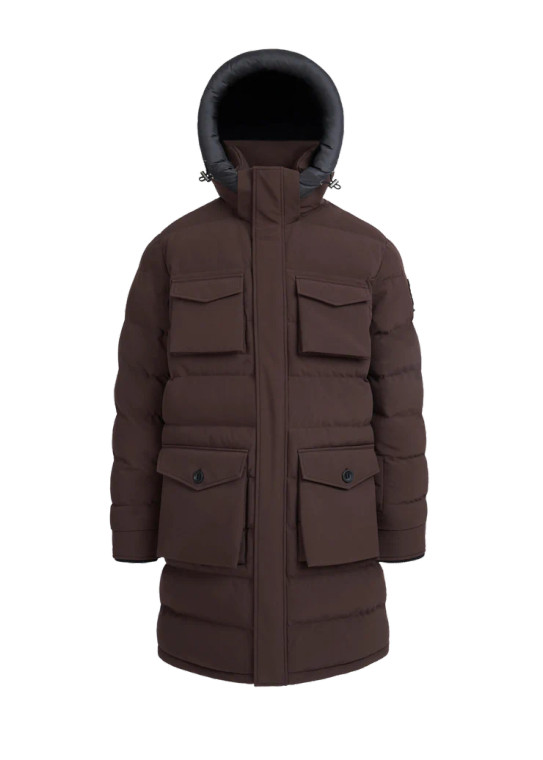 BRANKSOME LONG PUFFER JACKET-BROWN