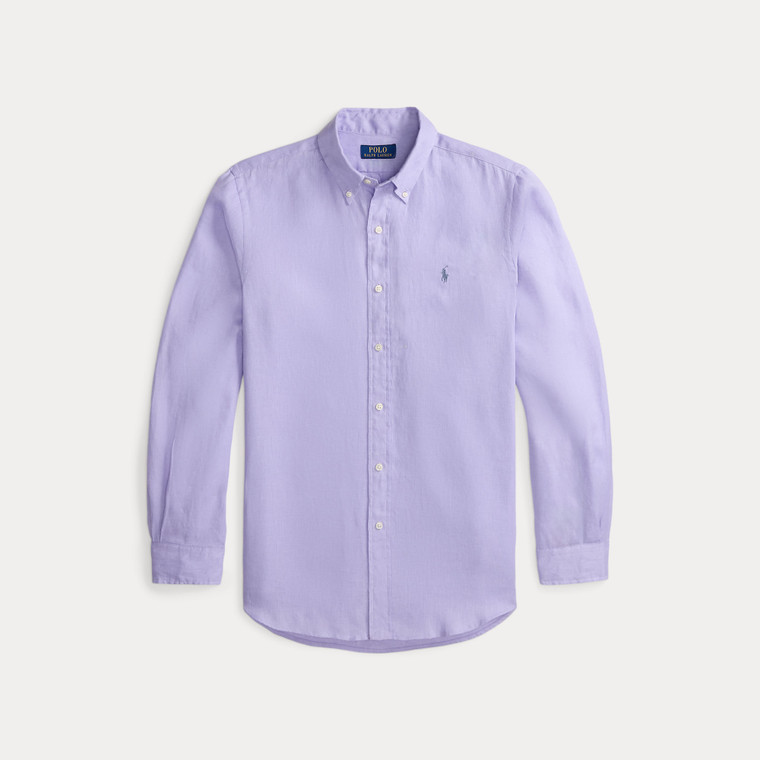 CUSTOM-FIT LINEN SHIRT-LAVENDER