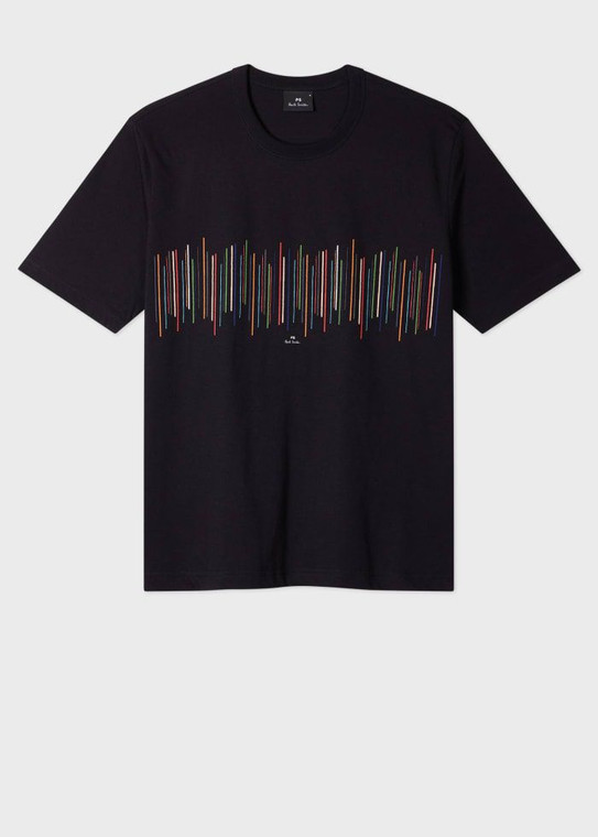STRIPE CASUAL FIT T-SHIRT-BLACK