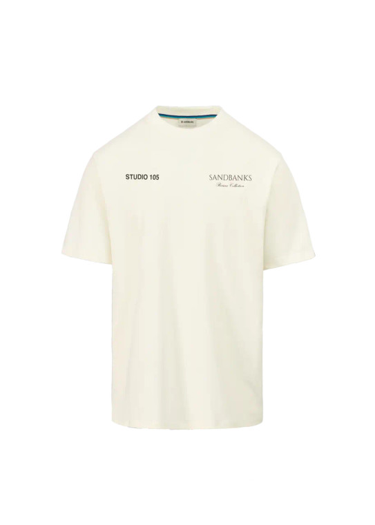 Front of Sandbanks Natural Riviera Collection T-shirt