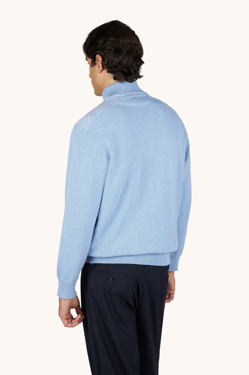 FRESCO COTTON ½ ZIP SWEATER-ALLURE