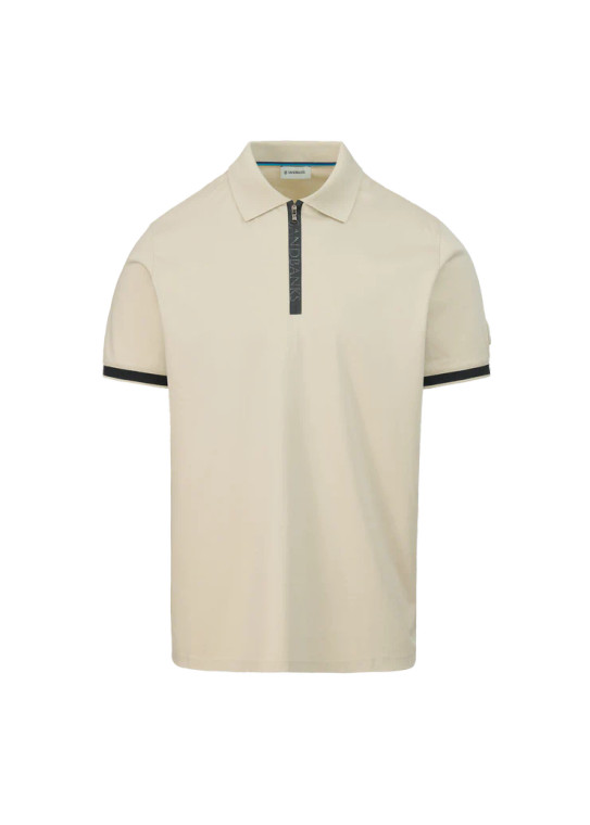 SILICONE ZIP POLO SHIRT-STONE