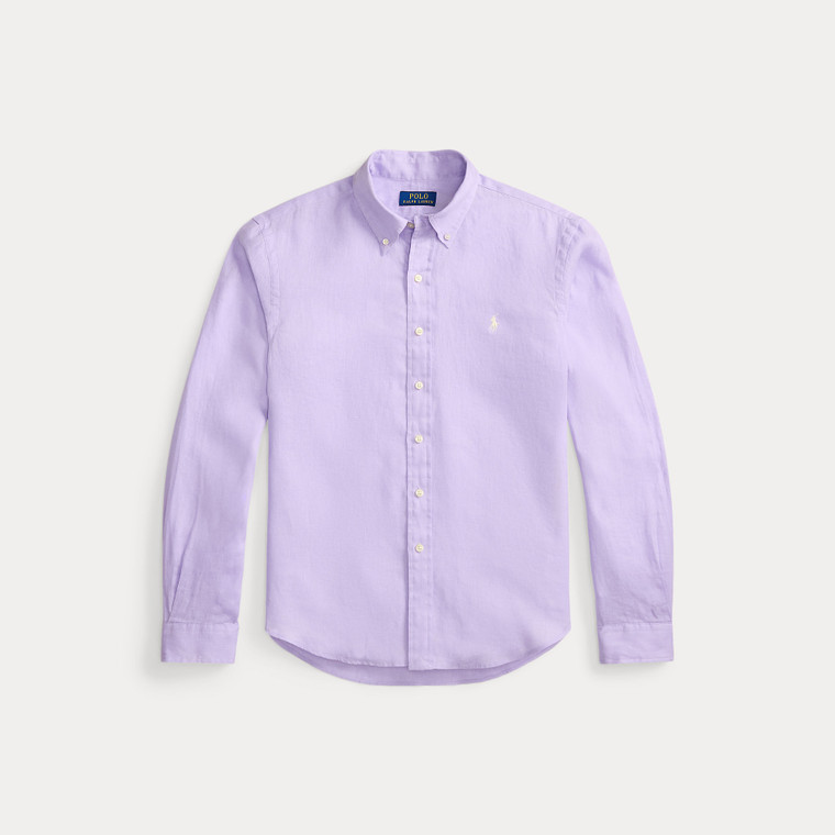 CUSTOM FIT LINEN SHIRT-PURPLE