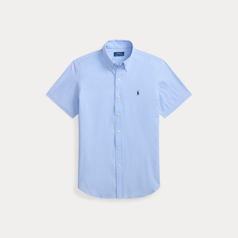 SHORT SLEEVE POPLIN SHIRT-LIGHT BLUE