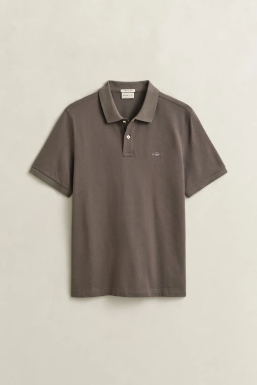 REG SHIELD SS PIQUE POLO-FADED TAUPE