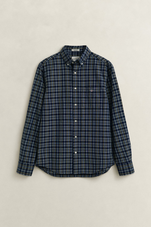 REG POPLIN INDIGO CHECK SHIRT-INDIGO