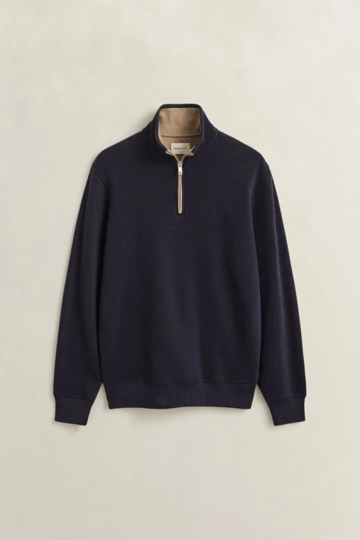 SACKER RIB HALF ZIP-NAVY
