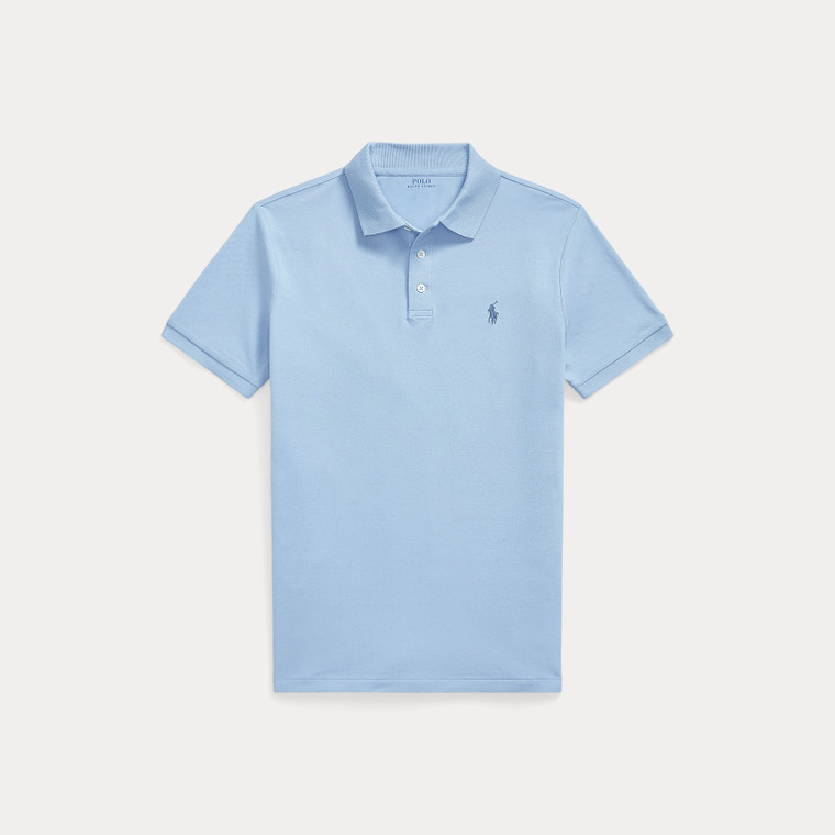 STRETCH MESH POLO-CHAMBRAY